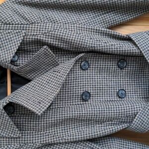 DKNY Black and Tan Houndstooth Coat